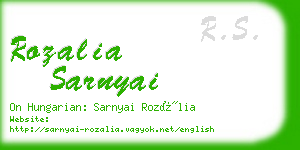 rozalia sarnyai business card